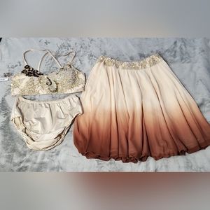 NWT Glamour Costumes 3 Piece Dance Costume Size XLA